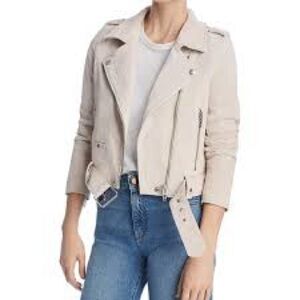 NWT Blank NYC Women's Ivory Suede Leather Moto Jacket XS NWT